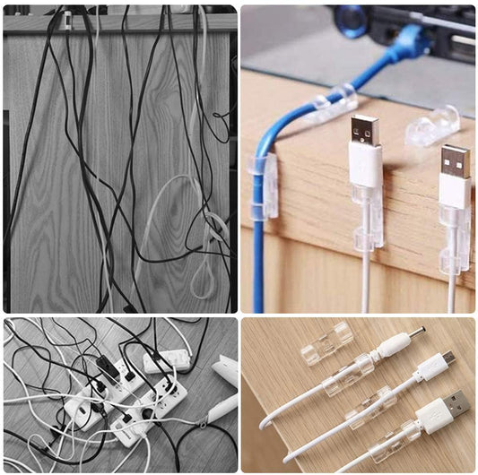 Transparent Cable Management Clips & wire organizer ( 20 / Pack )