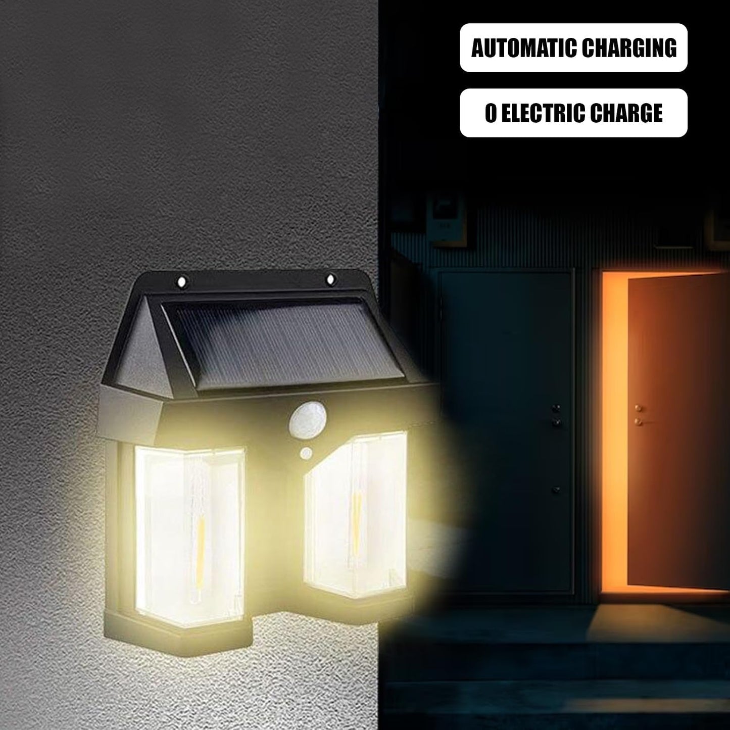 Solar Wall Lantern with 3 Modes & Motion Sensor