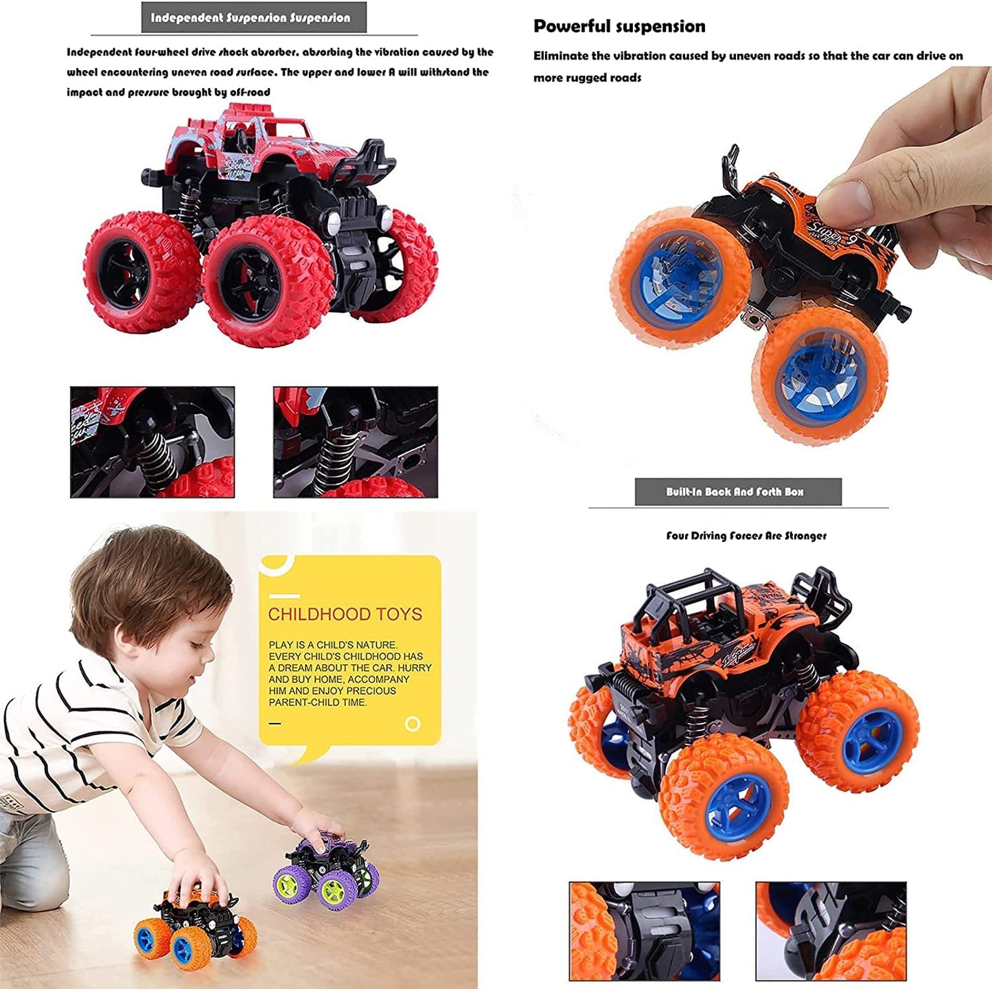 Monster Trucks Friction Powered Car Toy