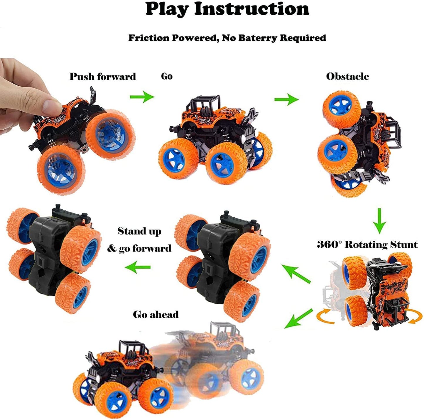 Monster Trucks Friction Powered Car Toy